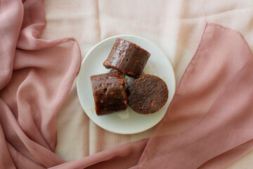 Gula Aren or Gula Jawa or sugar palm. Traditional Sugar from indonesia. Made from nira, which is a liquid extracted from tree flowers from the palma family, such as coconuts, palm, and guide.