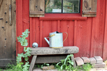 Obraz premium A Little Red Garden Shed