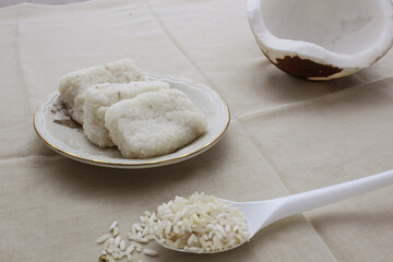 Ulen ketan, Indonesian Traditional food, Made from Sticky Rice and coconut

