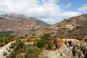 Iron Blow was the site of the earliest major mining venture at Mount Lyell on the west coast of Tasmania. Today it has a cantilever lookout platform for tourists to view the abandoned quarry.