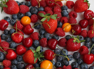 fresh berries on a white background