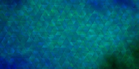 Light Blue, Green vector pattern with lines, triangles.