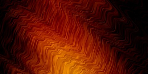 Dark Orange vector background with bent lines. Colorful abstract illustration with gradient curves. Pattern for websites, landing pages.