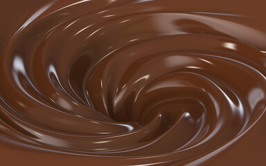 Swirl Chocolate background 3d illustration