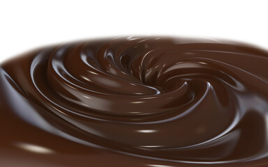 Swirl Chocolate background 3d illustration