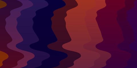 Dark Blue, Red vector pattern with wry lines. Abstract illustration with gradient bows. Template for your UI design.