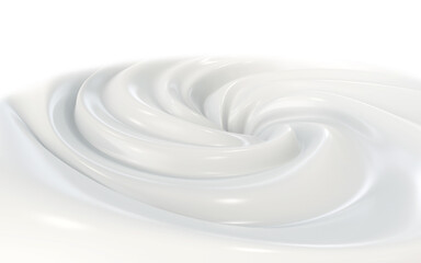 Milk swirl background. 3d illustration