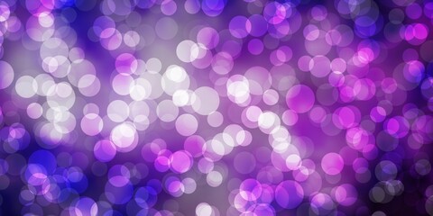 Light Purple vector pattern with spheres. Illustration with set of shining colorful abstract spheres. Design for your commercials.