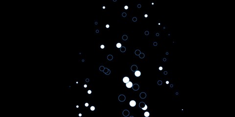 Dark BLUE vector backdrop with dots. Illustration with set of shining colorful abstract spheres. Design for posters, banners.