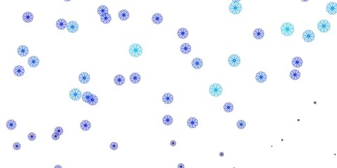 Fototapeta na wymiar Light BLUE vector doodle texture with flowers.