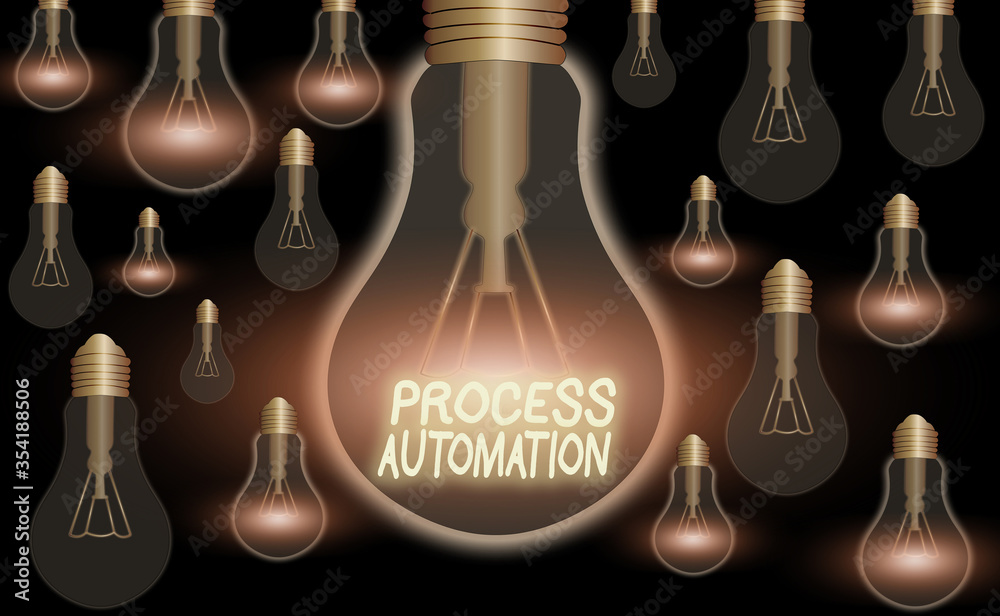 Poster text sign showing process automation. business photo text the use of technology to automate business