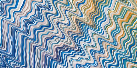 Light Blue, Yellow vector template with curved lines. Abstract gradient illustration with wry lines. Design for your business promotion.