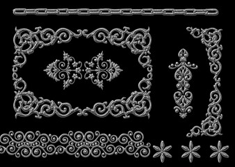 ethnic geometric 3d embroidery pattern