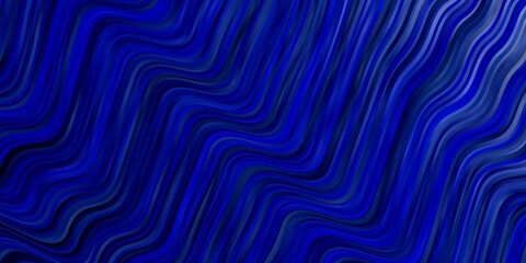 Dark BLUE vector texture with circular arc. Abstract gradient illustration with wry lines. Pattern for commercials, ads.
