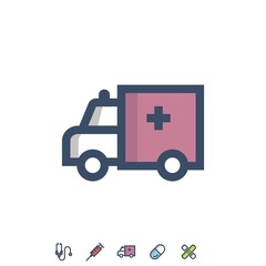 ambulance icon vector illustration for website and graphic design