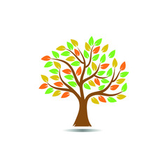 Naklejka na ściany i meble Colorful tree logo. Vector big tree logo, icon. Stock illustration