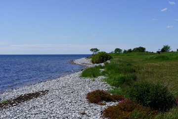 Fototapeta na wymiar Coastal landscape in the Smygehuk Sweden which is the Southernmost Point