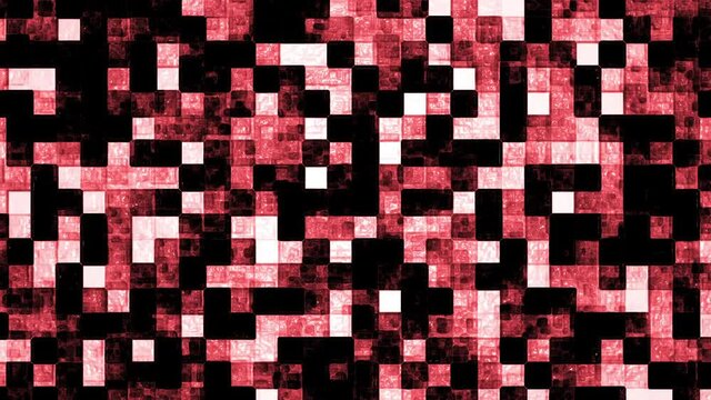 Red mosaic background.