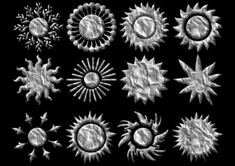 ethnic geometric 3d embroidery pattern