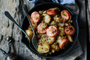 German Skillet with Mustard Cream Sauce.