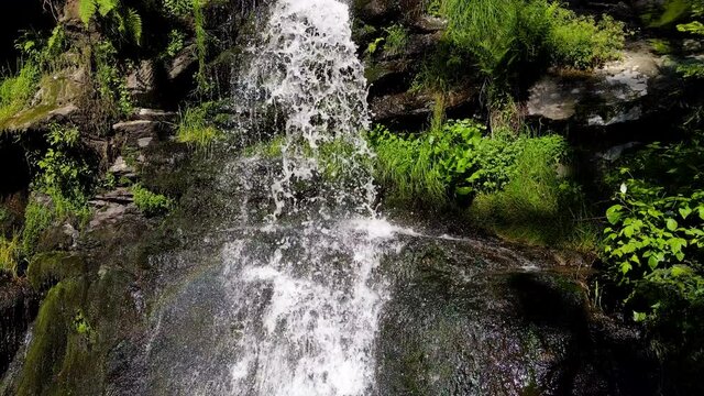 Beautiful shot of a small waterfall in the black forest
