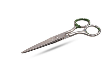 old scissors isolated on a white background