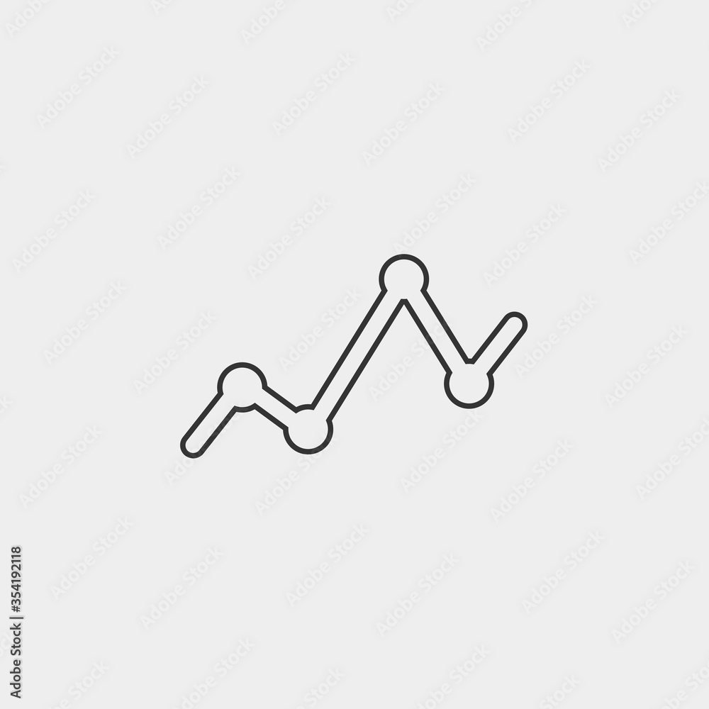 Wall mural line graph icon vector illustration for website and graphic design