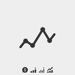 line graph icon vector illustration for website and graphic design