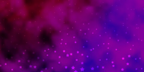 Dark Purple vector pattern with abstract stars. Colorful illustration in abstract style with gradient stars. Theme for cell phones.