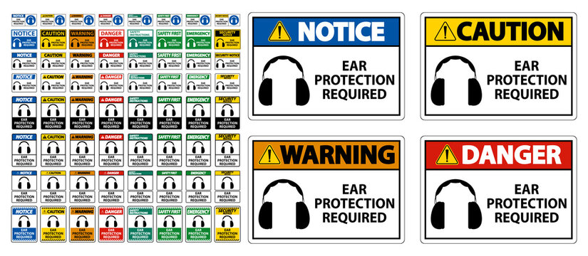 Ear Protection Required Symbol Sign Isolate on transparent Background,Vector Illustration