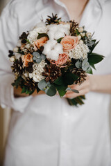 wedding, bouquet, bride, flowers, flower, rose, dress, white, bridal, love, roses, marriage, beautiful, celebration, floral, beauty, married, ceremony, pink, holding, green, couple, hands, decoration,