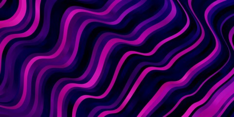 Dark Purple vector background with bent lines. Colorful illustration with curved lines. Pattern for commercials, ads.