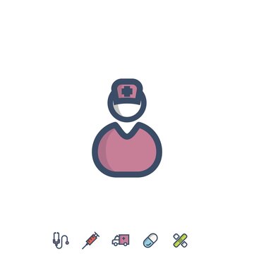 nurse icon vector illustration for website and graphic design