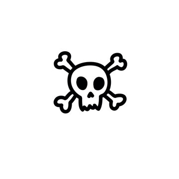 skull doodle icon doodle icon, vector illustration