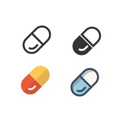pill medicine icon vector illustration for website and graphic design
