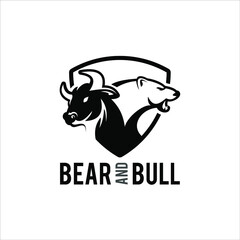 bear and bull forex trading logo business finance