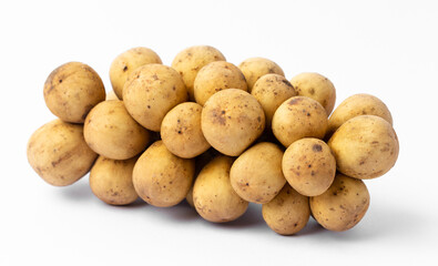 Langsat fruit on white background.