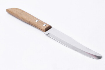 New kitchen knife on a white background