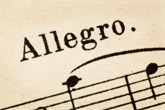 allegro - fast, quickly and bright music tempo