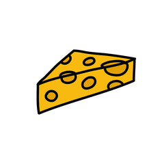cheese doodle icon, vector illustration
