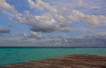 The Bacalar lake is renowned for its striking blue color shades and water clarity