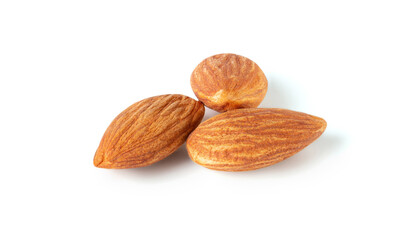 Obraz na płótnie Canvas almond nuts pieces snack type with white background isolated on clipping path