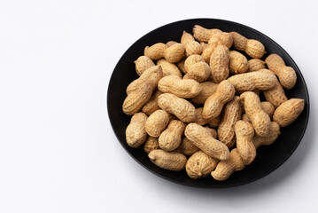 peanut in a shell texture on white background.