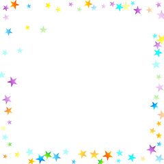 Rainbow Festive Confetti. Carnival Star Falling.