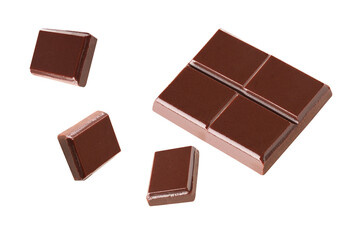 chocolate bar set isolated white background collection .Clipping path.
