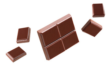 chocolate bar set isolated white background collection .Clipping path.