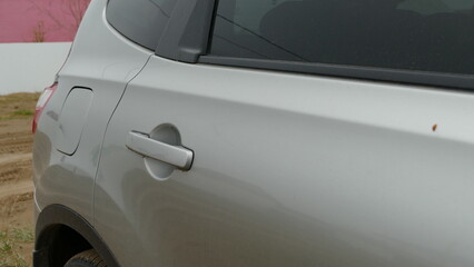 door handle of the car on the passenger side