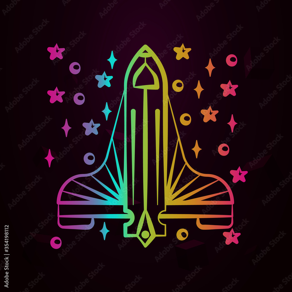 Aufkleber spaceship nolan icon simple thin line, outline vector of space icons for ui and ux, website or mobil