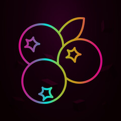 blueberries outline nolan icon Simple thin line, outline vector of fruit icons for ui and ux, website or mobile application