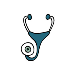 stethoscope doodle icon, vector illustration